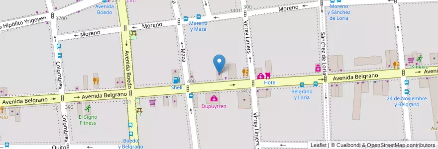 Mapa de ubicacion de Express, Almagro en アルゼンチン, Ciudad Autónoma De Buenos Aires, Comuna 5, ブエノスアイレス.