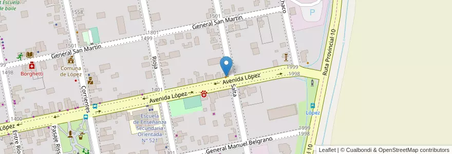 Mapa de ubicacion de Express Arte en Argentinië, Santa Fe, Departamento San Jerónimo, Municipio De López.