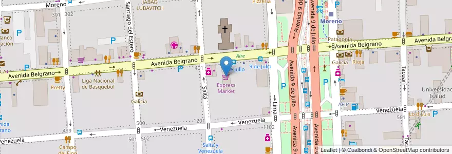 Mapa de ubicacion de Express Market, Montserrat en Argentina, Ciudad Autónoma De Buenos Aires, Comuna 1, Buenos Aires.