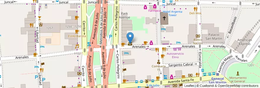 Mapa de ubicacion de Express, Retiro en آرژانتین, Ciudad Autónoma De Buenos Aires, Comuna 1, Buenos Aires.