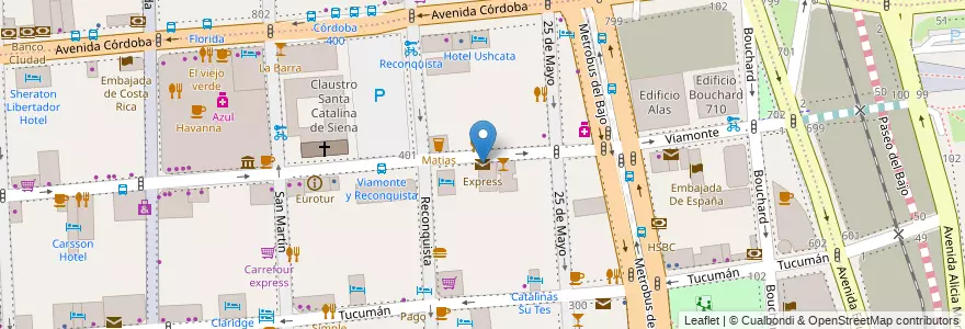 Mapa de ubicacion de Express, San Nicolas en Аргентина, Буэнос-Айрес, Comuna 1, Буэнос-Айрес.
