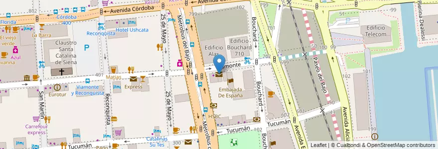 Mapa de ubicacion de Express, San Nicolas en 아르헨티나, Ciudad Autónoma De Buenos Aires, Comuna 1, 부에노스아이레스.