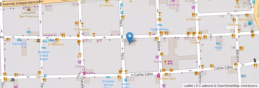 Mapa de ubicacion de Express, San Telmo en アルゼンチン, Ciudad Autónoma De Buenos Aires, Comuna 1, ブエノスアイレス.