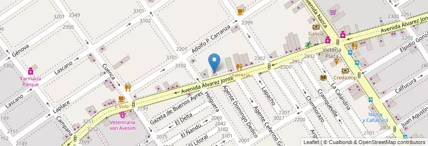 Mapa de ubicacion de Express, Villa del Parque en アルゼンチン, Ciudad Autónoma De Buenos Aires, ブエノスアイレス, Comuna 11.