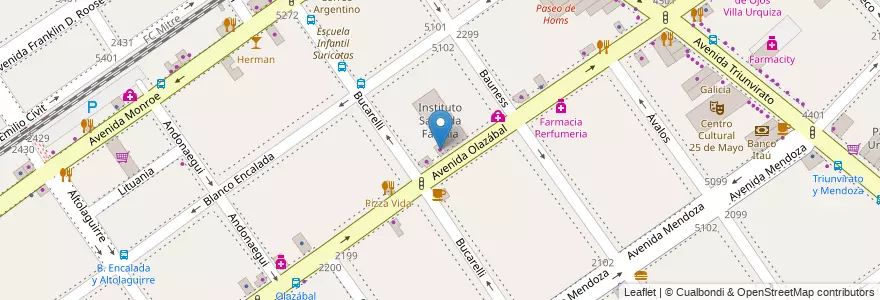 Mapa de ubicacion de Express, Villa Urquiza en آرژانتین, Ciudad Autónoma De Buenos Aires, Comuna 12, Buenos Aires.