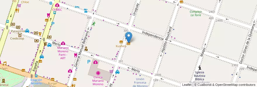 Mapa de ubicacion de Exquisiteces en Argentina, Buenos Aires, Partido De Moreno, Moreno.
