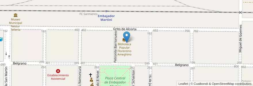 Mapa de ubicacion de Extensión Áulica en Embajador Martini en アルゼンチン, ラ・パンパ州, Departamento Realicó, Municipio De Embajador Martini.
