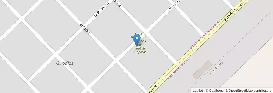 Mapa de ubicacion de Extension I De Escuela De Educación Secundaria 7 en Arjantin, Buenos Aires, Partido De Trenque Lauquen, Cuartel Girodias, Girodias.