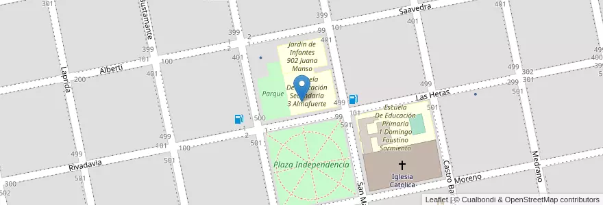 Mapa de ubicacion de Extension Instituto Superior De F. D. Nº69 (Ext.Medanos) en Argentinien, Provinz Buenos Aires, Partido De Villarino, Médanos.