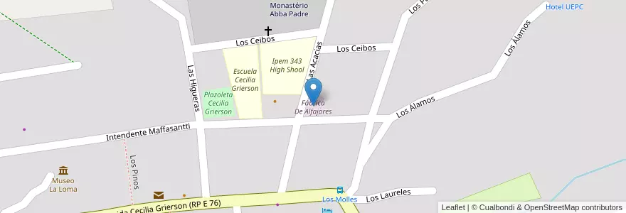 Mapa de ubicacion de Fábrica De Alfajores en Argentina, Córdoba, Departamento Punilla, Pedanía Dolores, Municipio De Los Cocos.