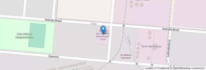 Mapa de ubicacion de Fábrica de Alimentos Balanceados Lihuel en آرژانتین, استان بوئنوس آیرس, Partido De Puan, Puan.