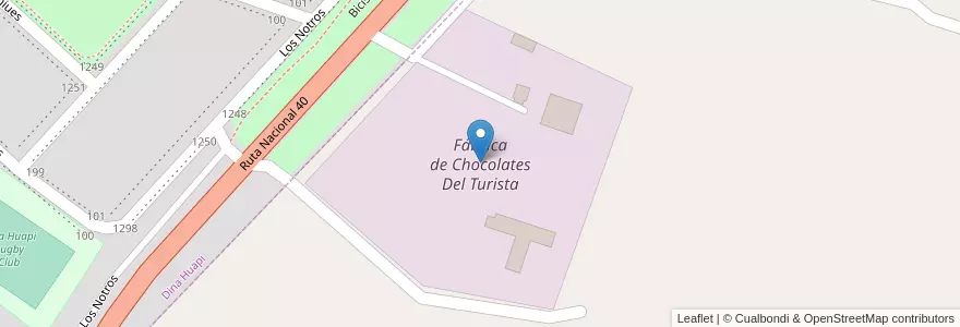 Mapa de ubicacion de Fábrica de Chocolates Del Turista en Argentina, Chile, Río Negro, Departamento Pilcaniyeu, Municipio De Dina Huapi, Dina Huapi.