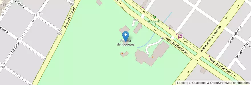Mapa de ubicacion de Fábrica de Juguetes en アルゼンチン, ミシオネス州, Departamento Leandro N. Alem, Municipio De Leandro N. Alem, Leandro N. Alem.