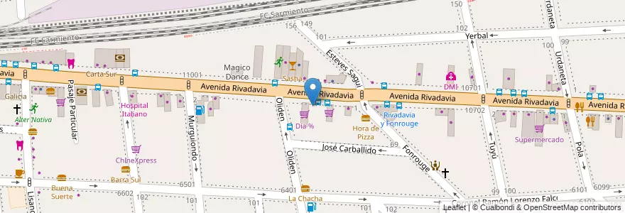 Mapa de ubicacion de Fábrica de Pizza, Liniers en アルゼンチン, Ciudad Autónoma De Buenos Aires, Comuna 9, ブエノスアイレス, Comuna 10.
