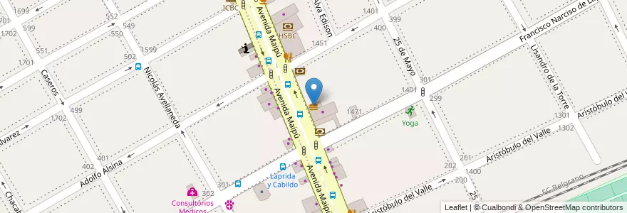 Mapa de ubicacion de Fábrica de Pizzas en アルゼンチン, ブエノスアイレス州, Partido De Vicente López, Vicente López.