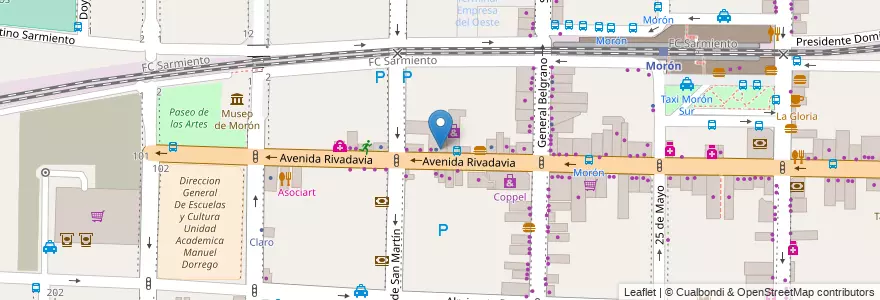 Mapa de ubicacion de Fábrica de Pizzas en 아르헨티나, 부에노스아이레스주, Partido De Morón, Morón.