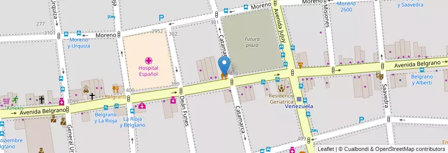 Mapa de ubicacion de Fabrica de Pizzas, Balvanera en 阿根廷, Ciudad Autónoma De Buenos Aires, Comuna 3, 布宜诺斯艾利斯.