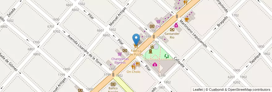 Mapa de ubicacion de Fábrica de Pizzas, Mataderos en Argentinië, Ciudad Autónoma De Buenos Aires, Comuna 9, Buenos Aires.