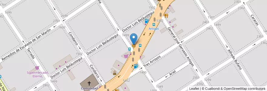 Mapa de ubicacion de Fábrica de Pizzas, Villa General Mitre en アルゼンチン, Ciudad Autónoma De Buenos Aires, ブエノスアイレス, Comuna 11.