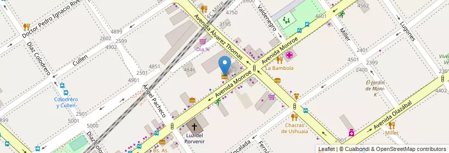 Mapa de ubicacion de Fábrica de Pizzas, Villa Urquiza en Argentina, Ciudad Autónoma De Buenos Aires, Comuna 12, Buenos Aires.