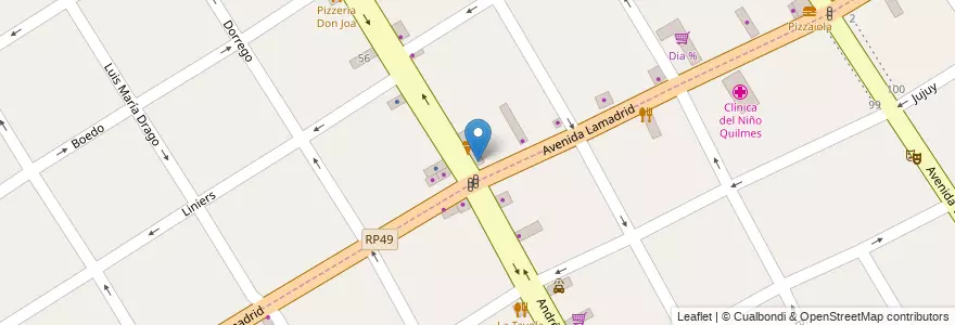 Mapa de ubicacion de Fábrica de Pizzas en Argentinië, Buenos Aires, Partido De Quilmes, Quilmes.