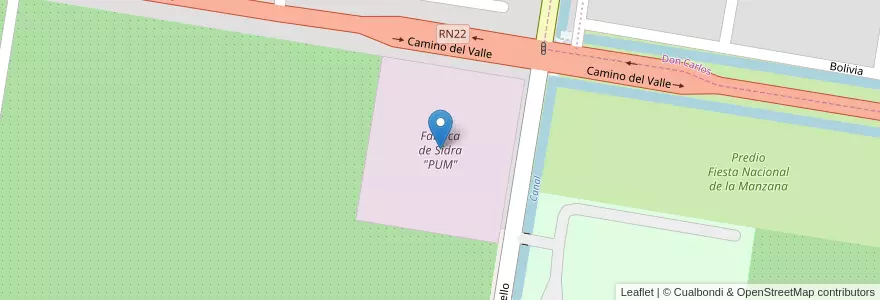 Mapa de ubicacion de Fabrica de Sidra "PUM" en アルゼンチン, リオネグロ州, General Roca, Departamento General Roca.