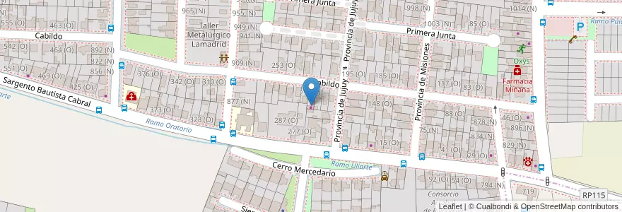 Mapa de ubicacion de Fábrica de Tapas en 阿根廷, San Juan, 智利, Rivadavia.