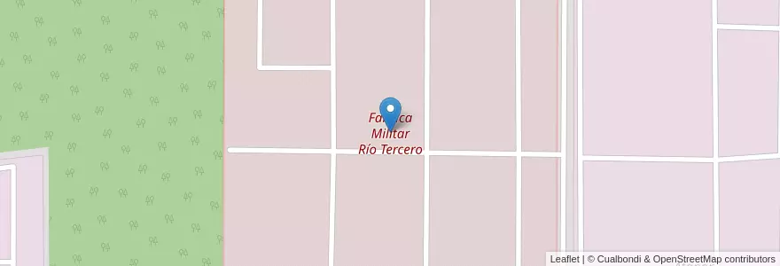 Mapa de ubicacion de Fabrica Militar Río Tercero en Arjantin, Córdoba, Departamento Tercero Arriba, Municipio De Río Tercero, Pedanía Salto, Río Tercero.