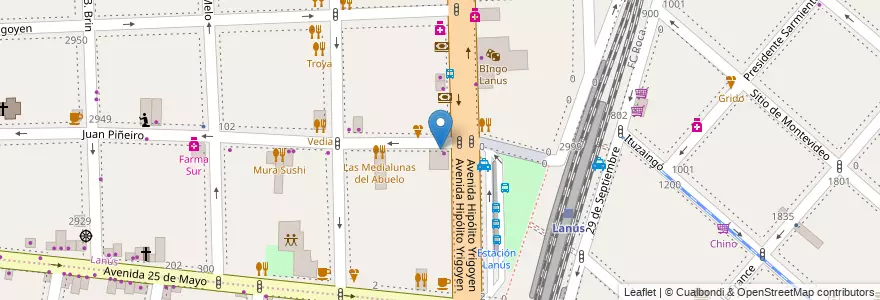 Mapa de ubicacion de Fabrica Pizzas en 阿根廷, 布宜诺斯艾利斯省, Partido De Lanús, Lanús Oeste.