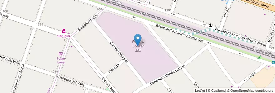 Mapa de ubicacion de Fabrica Scalter SRL en Arjantin, Buenos Aires, Partido De Moreno, Partido De Merlo, Merlo.