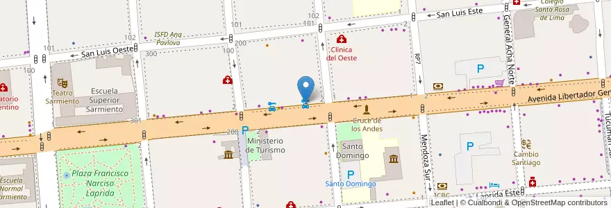 Mapa de ubicacion de Fácil Rent-a-Car en Argentinien, San Juan, Chile, Capital.