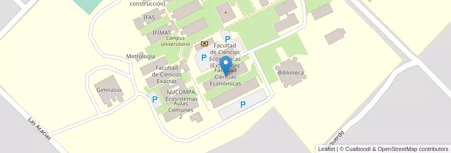 Mapa de ubicacion de Facultad Ciencias Económicas en Arjantin, Buenos Aires, Partido De Tandil, Tandil.
