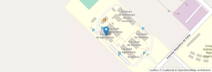 Mapa de ubicacion de Facultad de Agronomía en Argentine, Province De Buenos Aires, Partido De Azul.