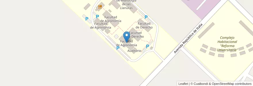 Mapa de ubicacion de Facultad de Agronomía en アルゼンチン, ブエノスアイレス州, Partido De Azul.