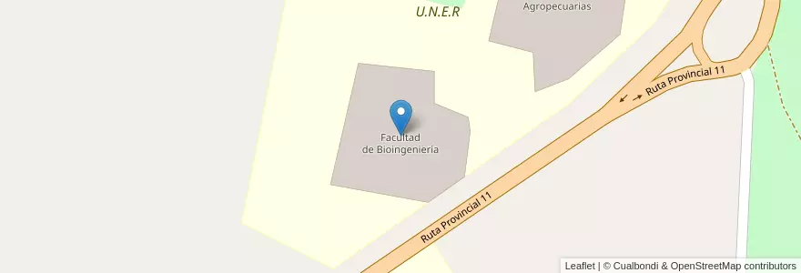 Mapa de ubicacion de Facultad de Bioingeniería en アルゼンチン, エントレ・リオス州, Departamento Paraná, Distrito Sauce, Oro Verde.