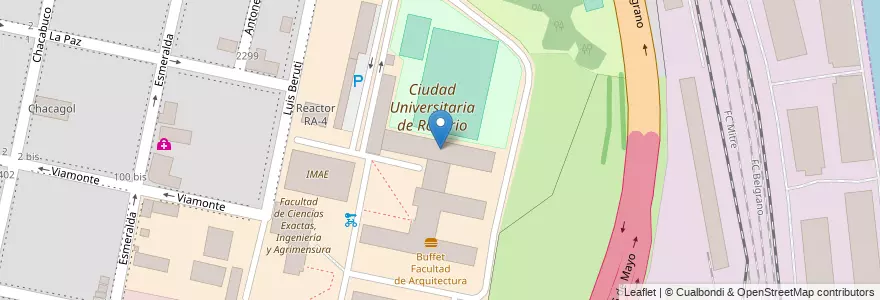 Mapa de ubicacion de Facultad de Ciencia Politica y Relaciones Internacionales en Argentina, Santa Fe, Departamento Rosario, Municipio De Rosario, Rosario.