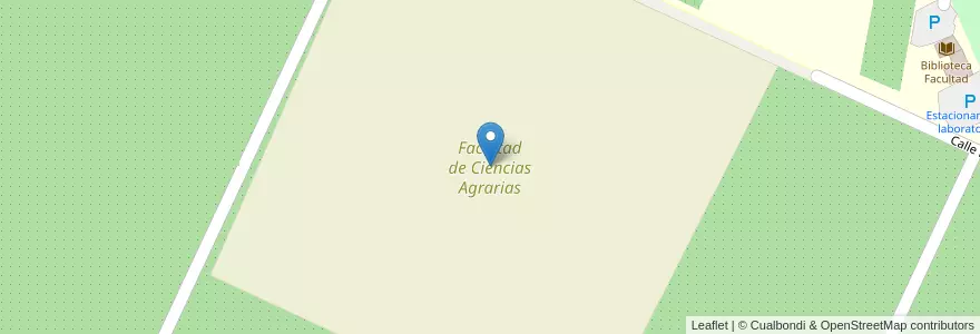 Mapa de ubicacion de Facultad de Ciencias Agrarias en Arjantin, Şili, Río Negro, Municipio De Cinco Saltos, Departamento General Roca.