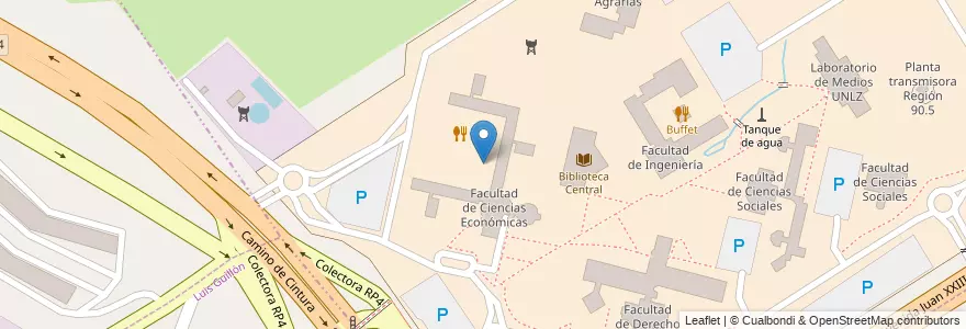Mapa de ubicacion de Facultad de Ciencias Económicas en الأرجنتين, بوينس آيرس, Partido De Lomas De Zamora.