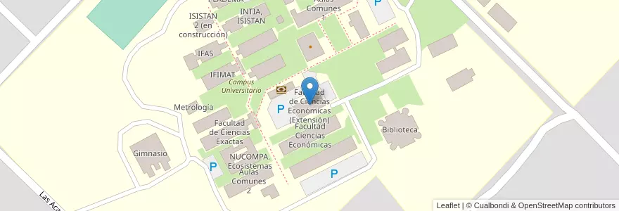 Mapa de ubicacion de Facultad de Ciencias Económicas (Extensión) en Аргентина, Буэнос-Айрес, Partido De Tandil, Tandil.