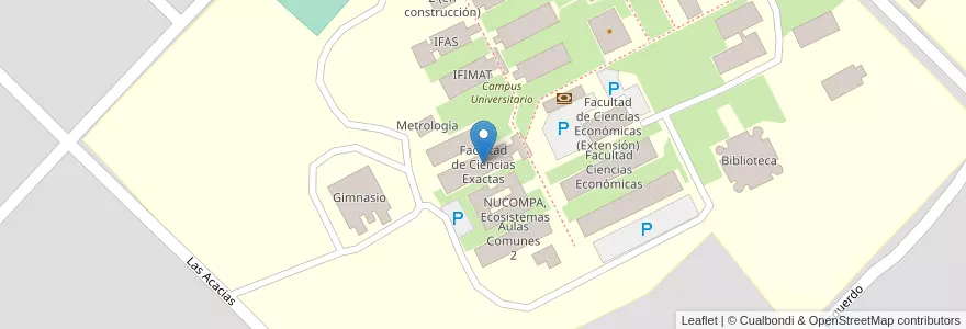 Mapa de ubicacion de Facultad de Ciencias Exactas en 阿根廷, 布宜诺斯艾利斯省, Partido De Tandil, Tandil.