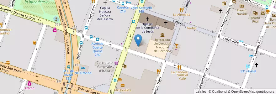 Mapa de ubicacion de Facultad de Ciencias Exactas, Fisicas y Naturales. en Аргентина, Кордова, Departamento Capital, Pedanía Capital, Córdoba, Municipio De Córdoba.