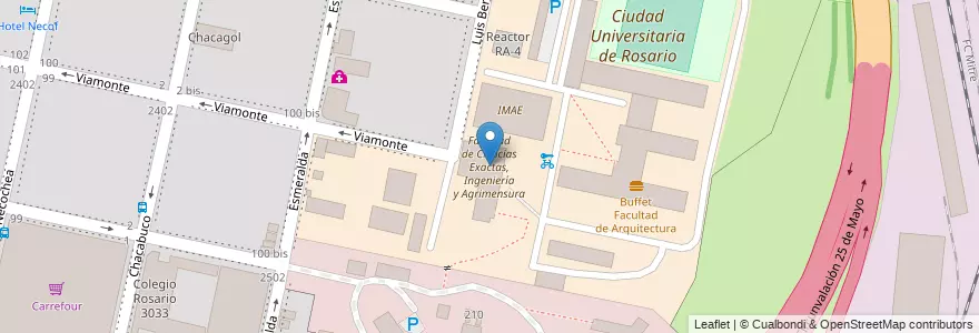 Mapa de ubicacion de Facultad de Ciencias Exactas, Ingeniería y Agrimensura en Аргентина, Санта-Фе, Departamento Rosario, Municipio De Rosario, Росарио.