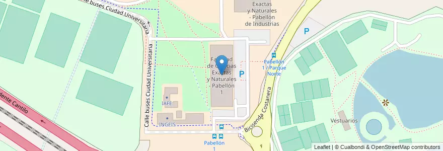 Mapa de ubicacion de Facultad de Ciencias Exactas y Naturales - Pabellón 1, Belgrano en Argentinien, Ciudad Autónoma De Buenos Aires, Buenos Aires, Comuna 13.