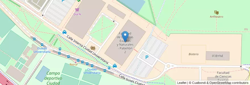 Mapa de ubicacion de Facultad de Ciencias Exactas y Naturales - Pabellón 2, Belgrano en Argentine, Ciudad Autónoma De Buenos Aires, Buenos Aires, Comuna 13.