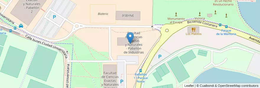 Mapa de ubicacion de Facultad de Ciencias Exactas y Naturales - Pabellón de Industrias, Belgrano en 阿根廷, Ciudad Autónoma De Buenos Aires, 布宜诺斯艾利斯, Comuna 13.