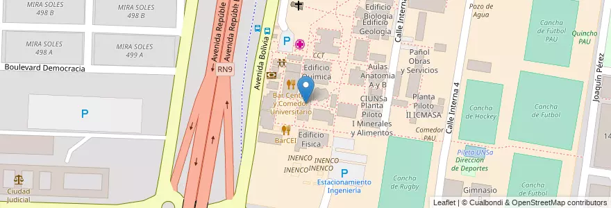 Mapa de ubicacion de Facultad de Ciencias Exactas en 阿根廷, Salta, Capital, Municipio De Salta, Salta.