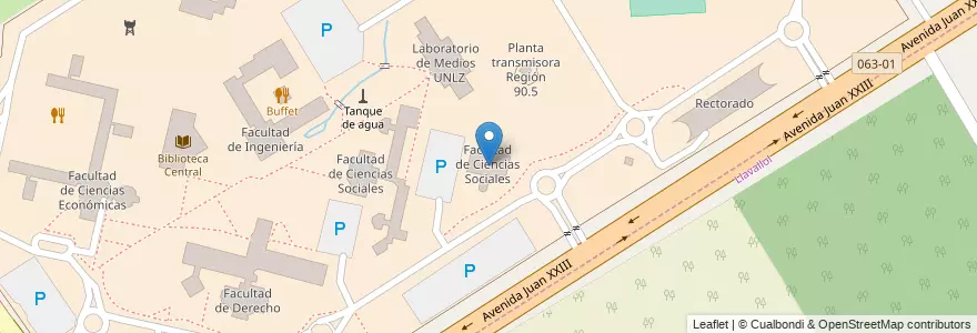 Mapa de ubicacion de Facultad de Ciencias Sociales en Argentinien, Provinz Buenos Aires, Partido De Lomas De Zamora.