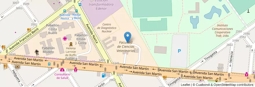 Mapa de ubicacion de Facultad de Ciencias Veterinarias, Agronomia en Argentinië, Ciudad Autónoma De Buenos Aires, Buenos Aires, Comuna 11, Comuna 15.