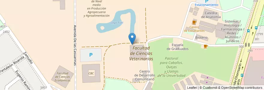 Mapa de ubicacion de Facultad de Ciencias Veterinarias, Agronomia en アルゼンチン, Ciudad Autónoma De Buenos Aires, ブエノスアイレス, Comuna 15.