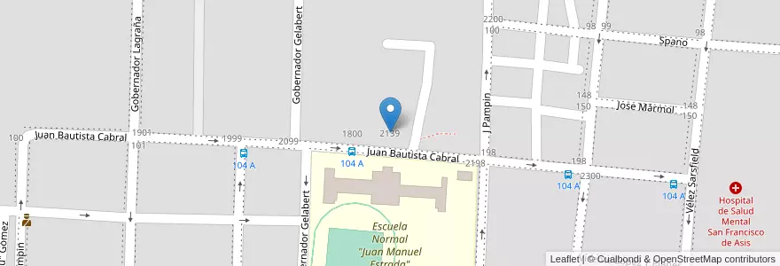 Mapa de ubicacion de Facultad de Ciencias Veterinarinarias - Universidad Nacional del Nordeste en アルゼンチン, コリエンテス州, Departamento Capital, Corrientes, Corrientes.